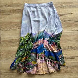Rachel Zoe Multicolor Scenic Maxi Skirt Italy Greece Mediterranean